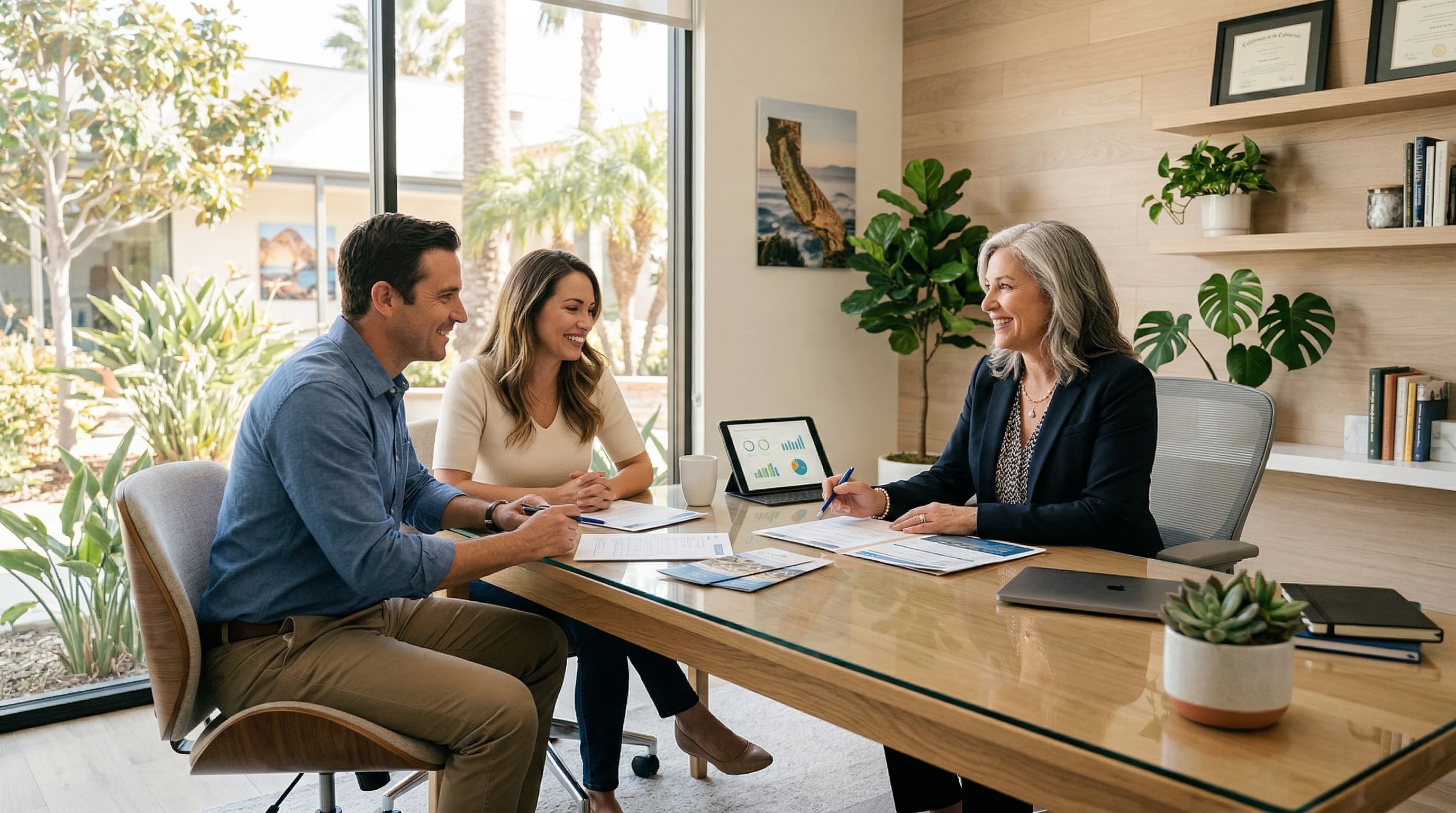 Insurance agent meeting with client to guide them through a claim