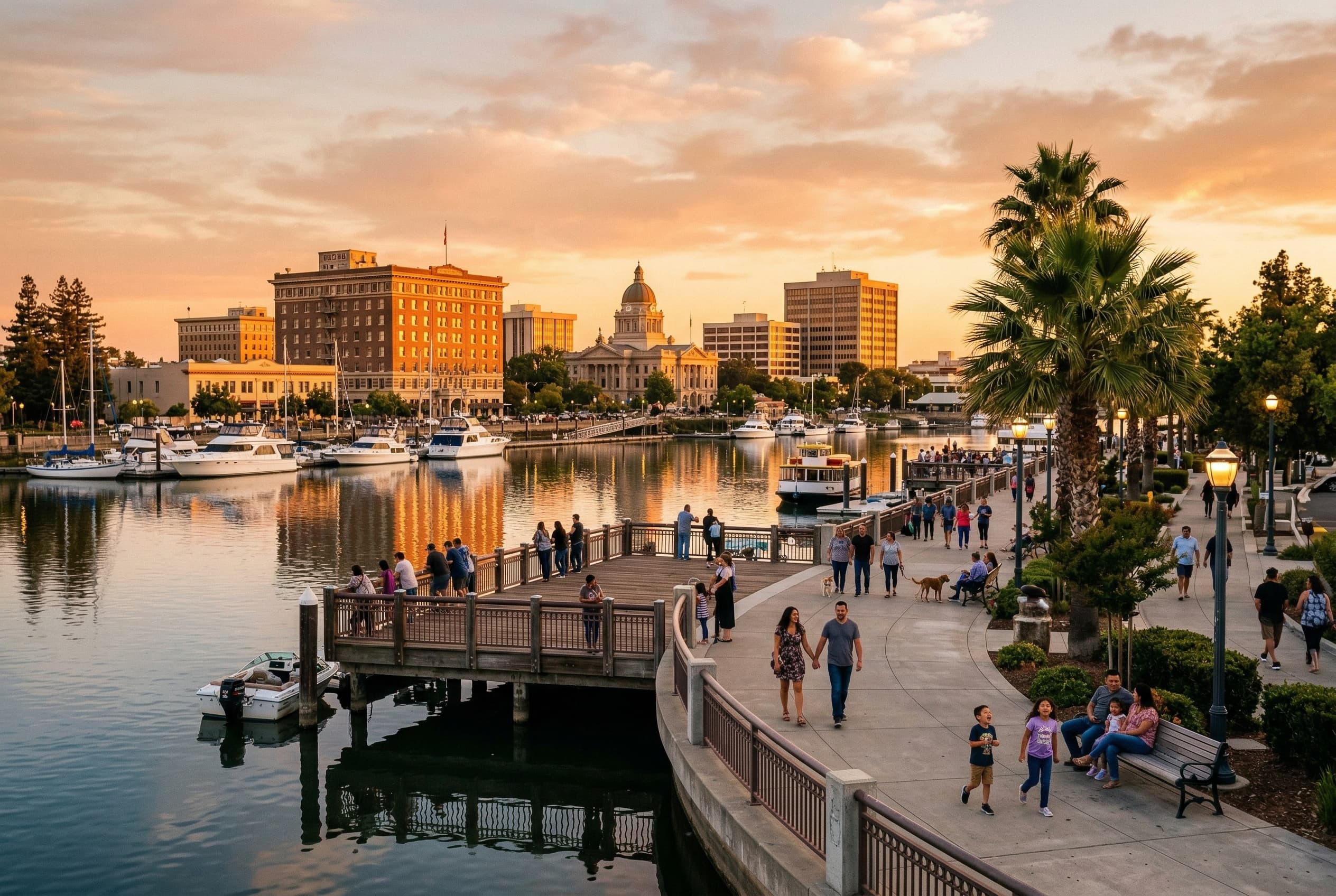 Aerial view of Stockton and the Central Valley community